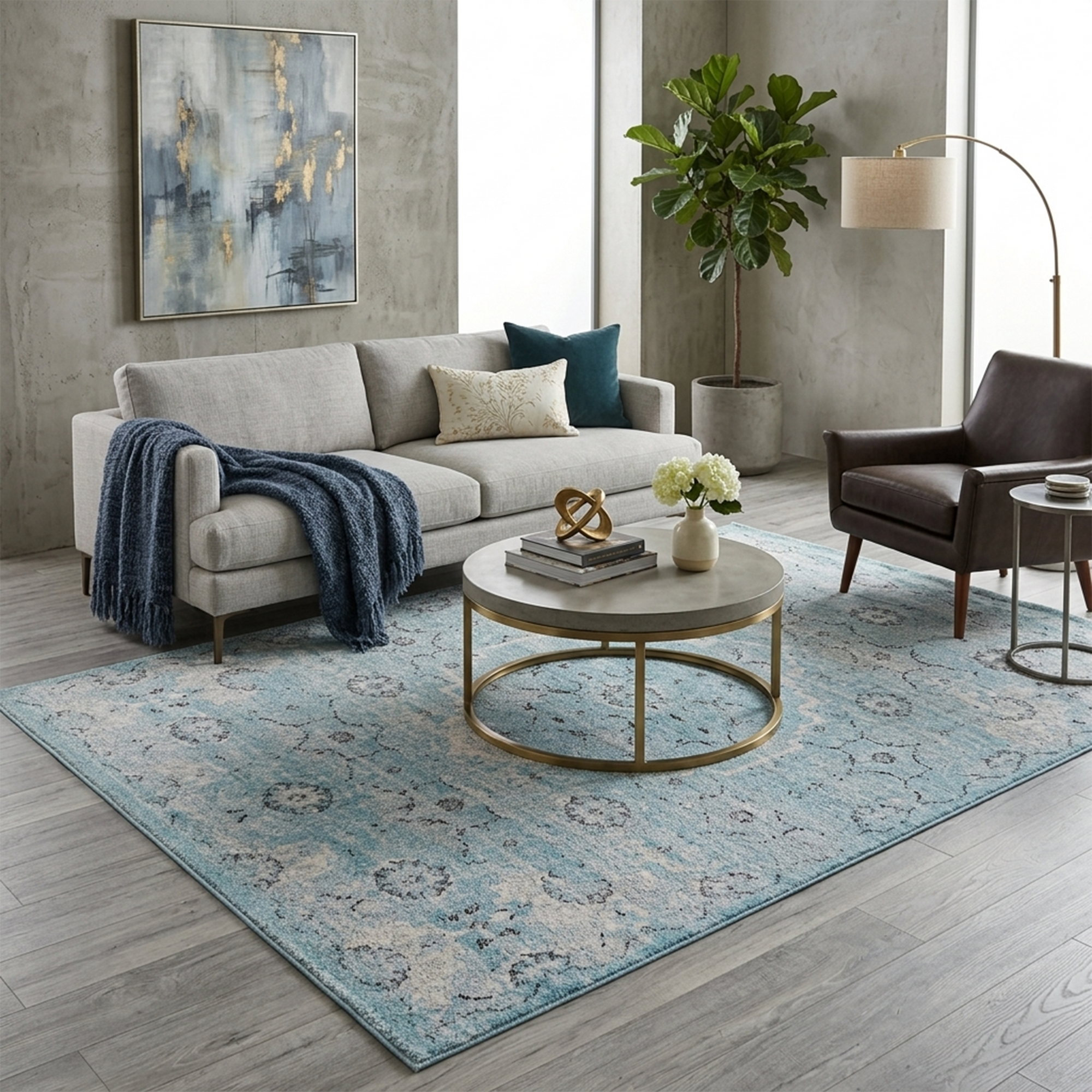 Frisee Rug 102A Blue