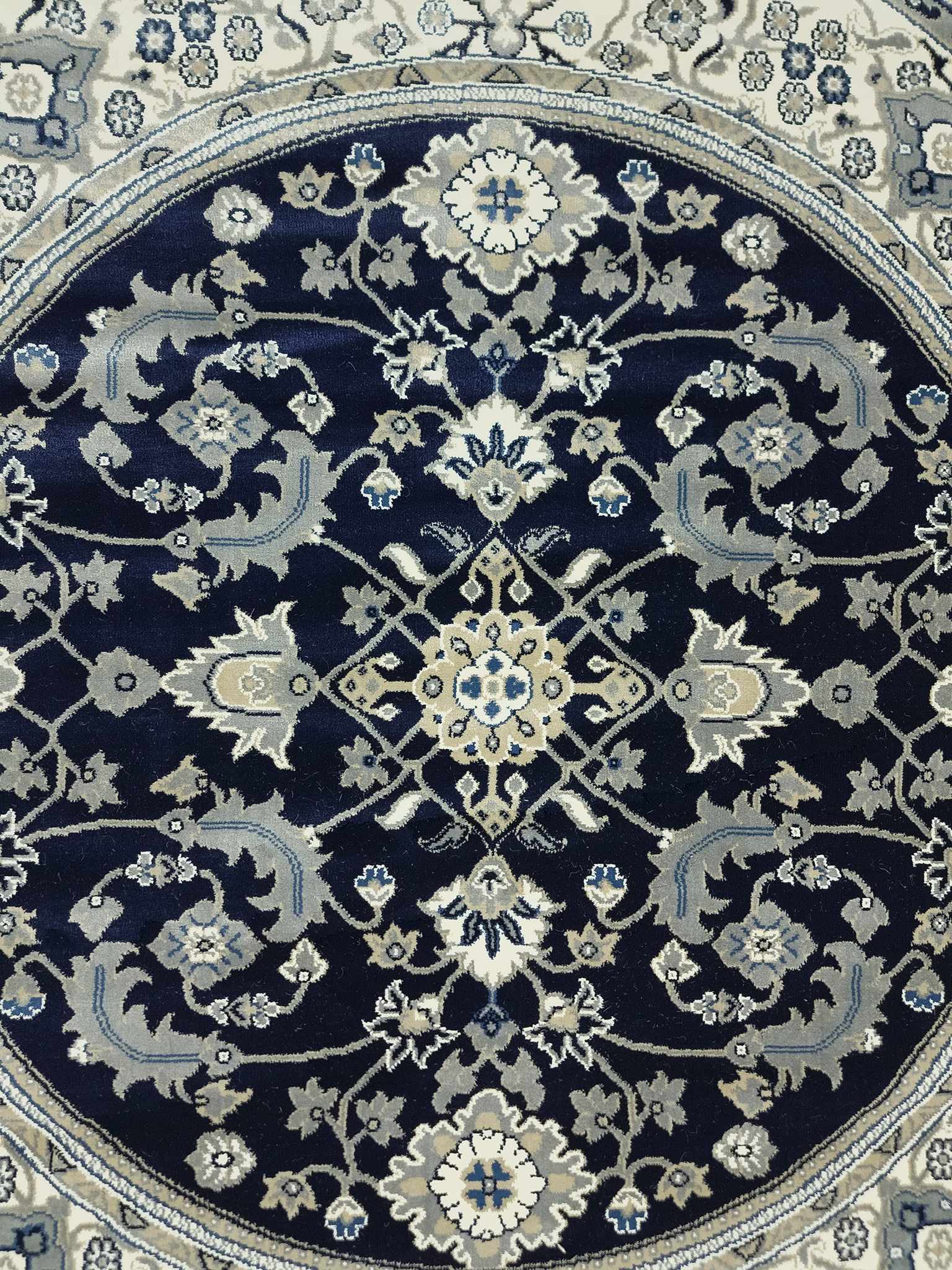 Ottoman 4379 NAVY/NAVY (Round)