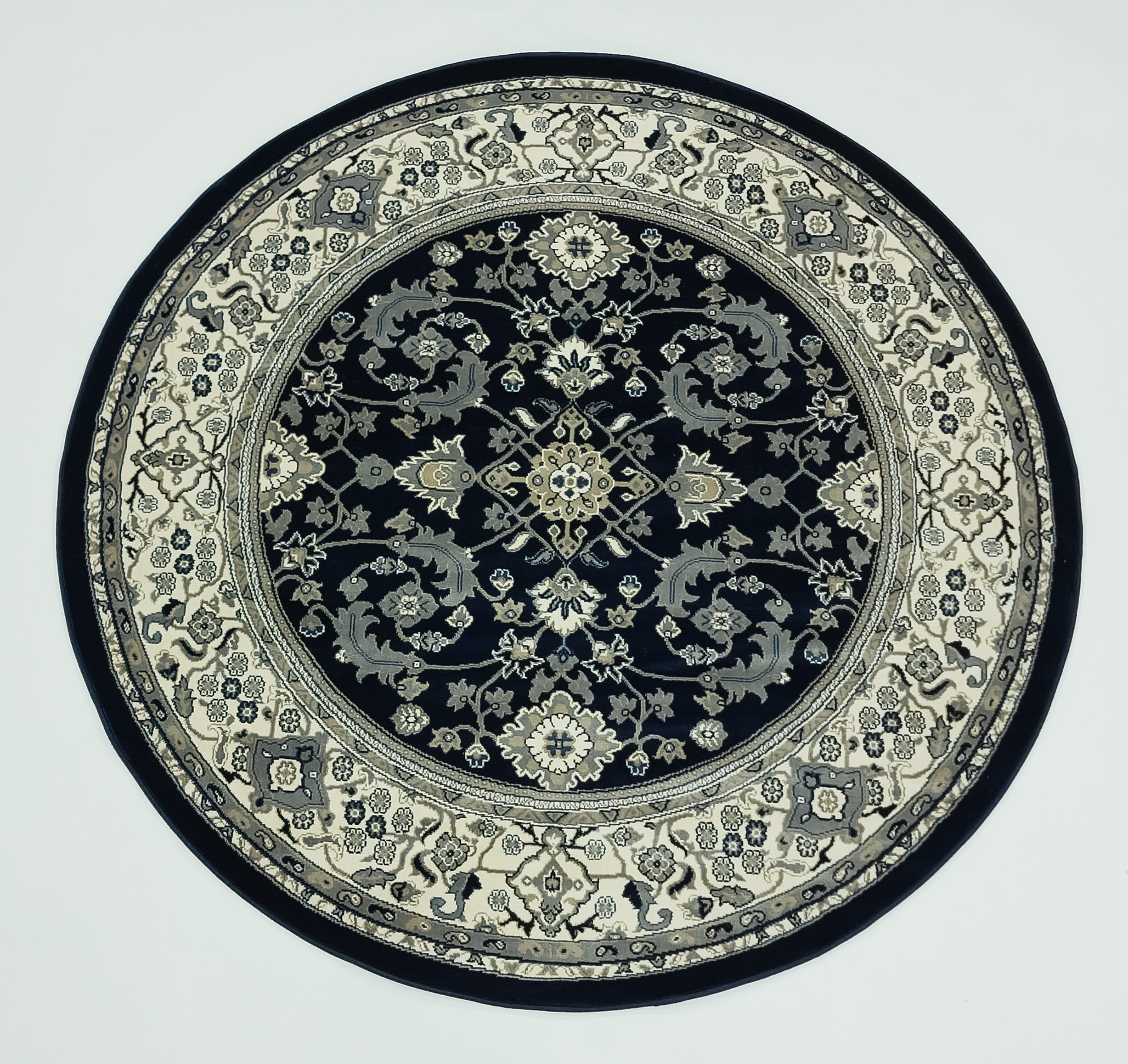 Ottoman 4379 NAVY/NAVY (Round)