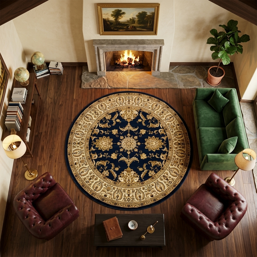 Ottoman 504 NAVY/NAVY (Round)