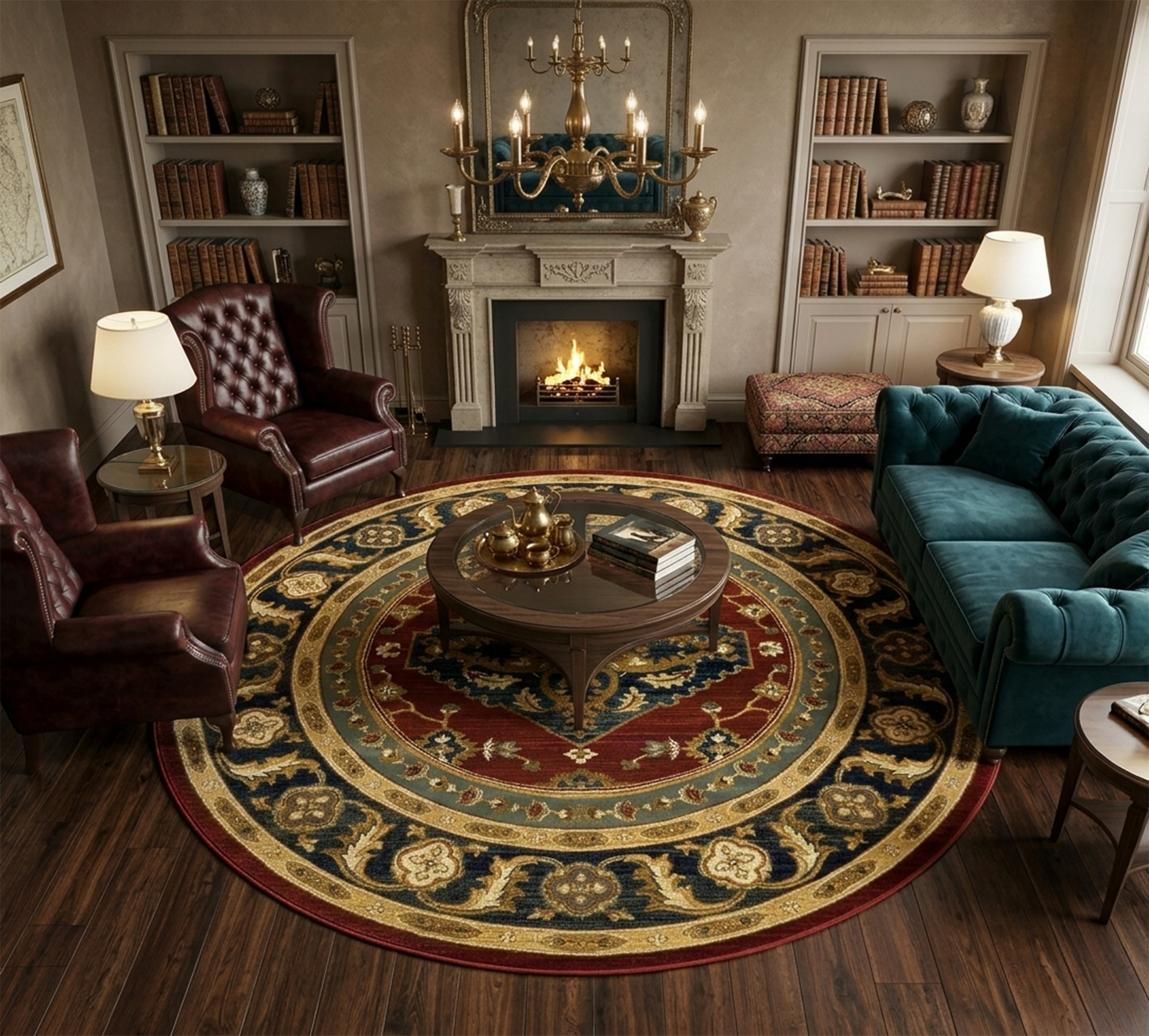 Ottoman 6432 RED/RED (Round)