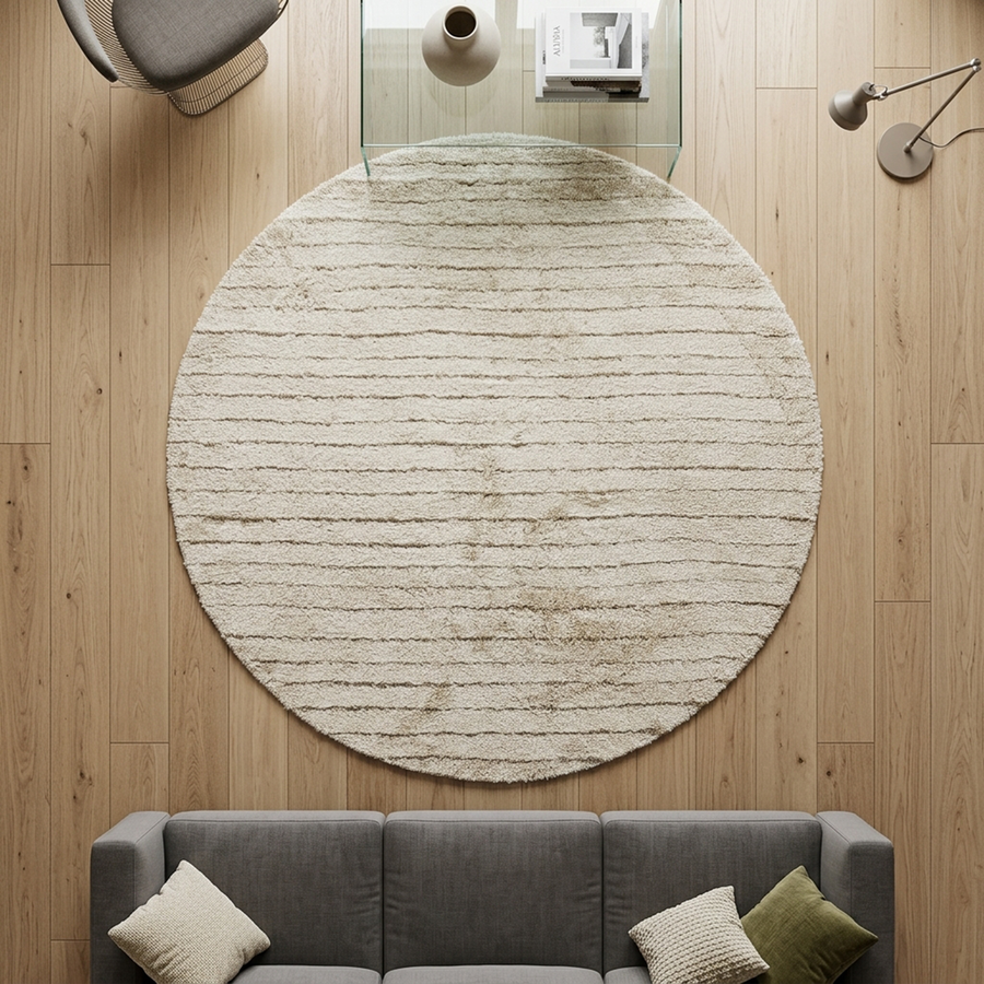 IDEAL SHAGGY 80409 360 CREAM (ROUND)