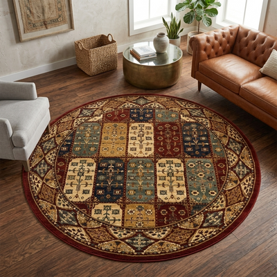 Ottoman 9543 RED/RED (Round)
