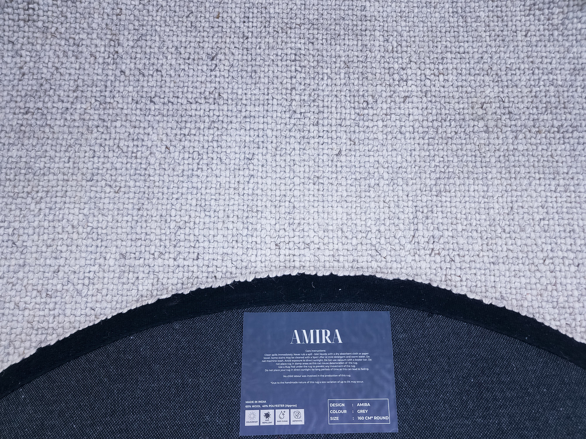 AMIRA GREY-WOOL & POLYESTER
