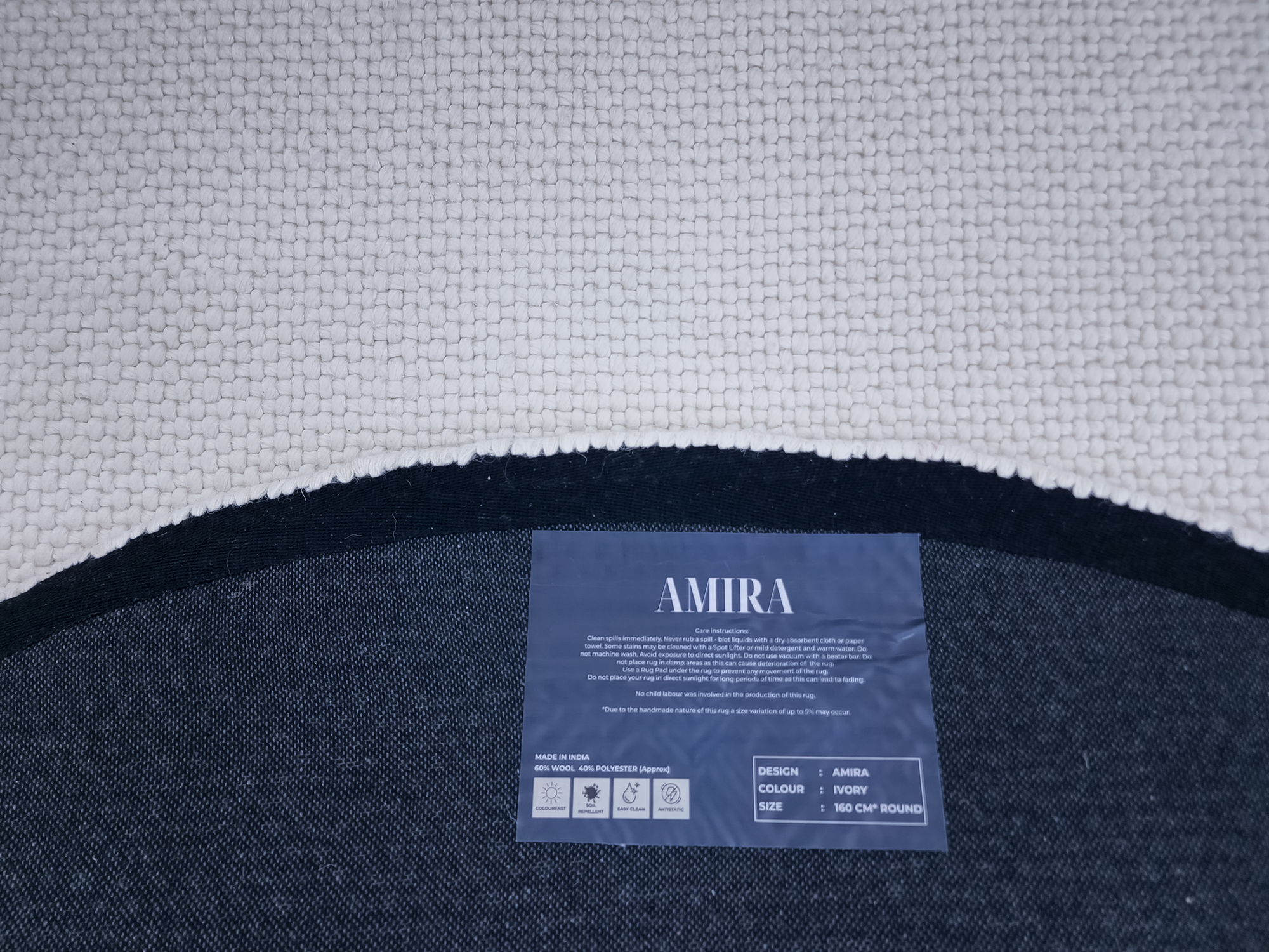 AMIRA IVORY-WOOL & POLYESTER