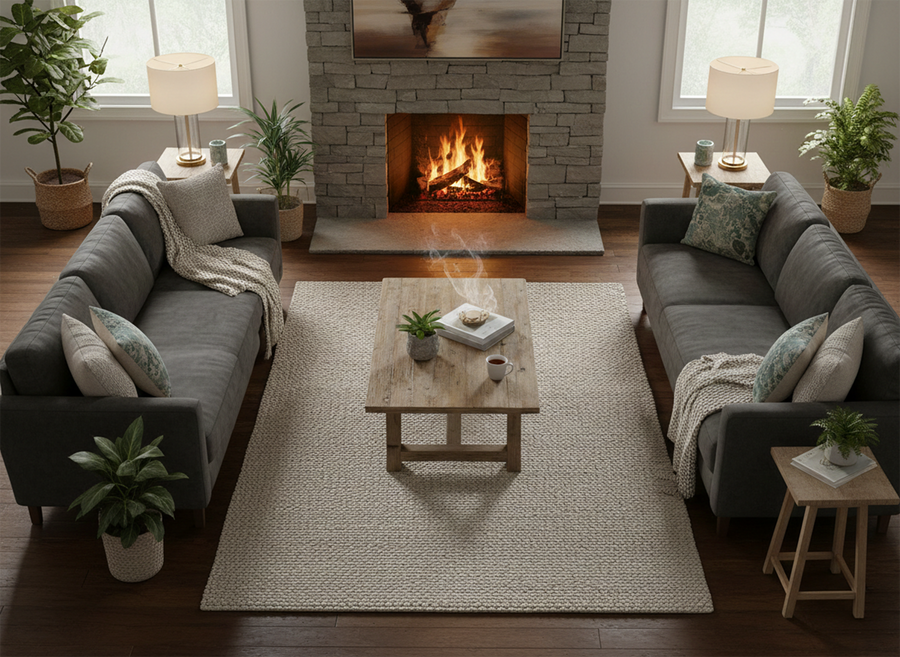 ARGYLE CREAM-WOOL & POLYESTER