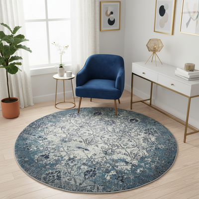 Alexa 083 CREAM/BLUE (ROUND)