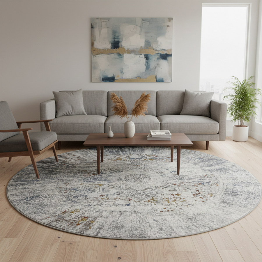 Boho 524B L.GREY/MULTI (ROUND)