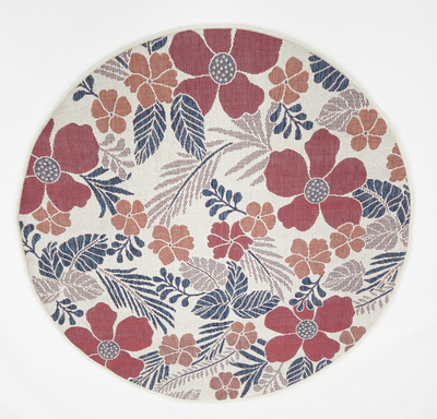 Flora 1136 Ecru S. Navy RED (Round)