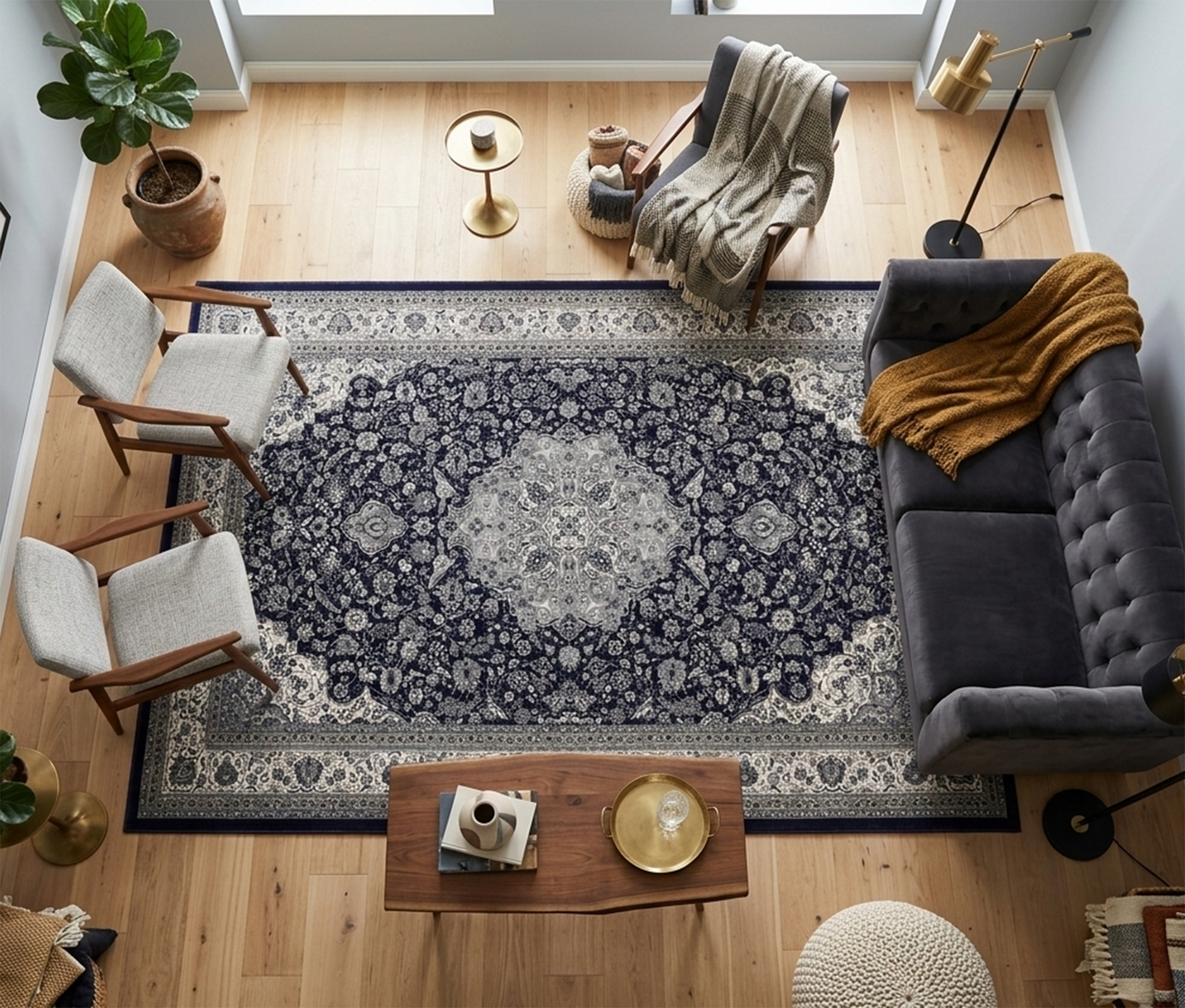 Ottoman 9063 NAVY/NAVY