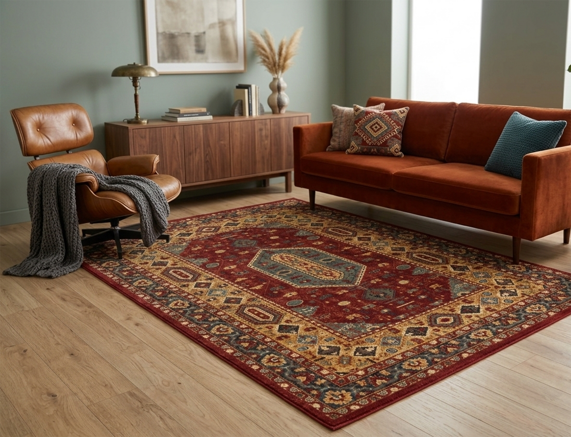 Ottoman 9544 RED/RED