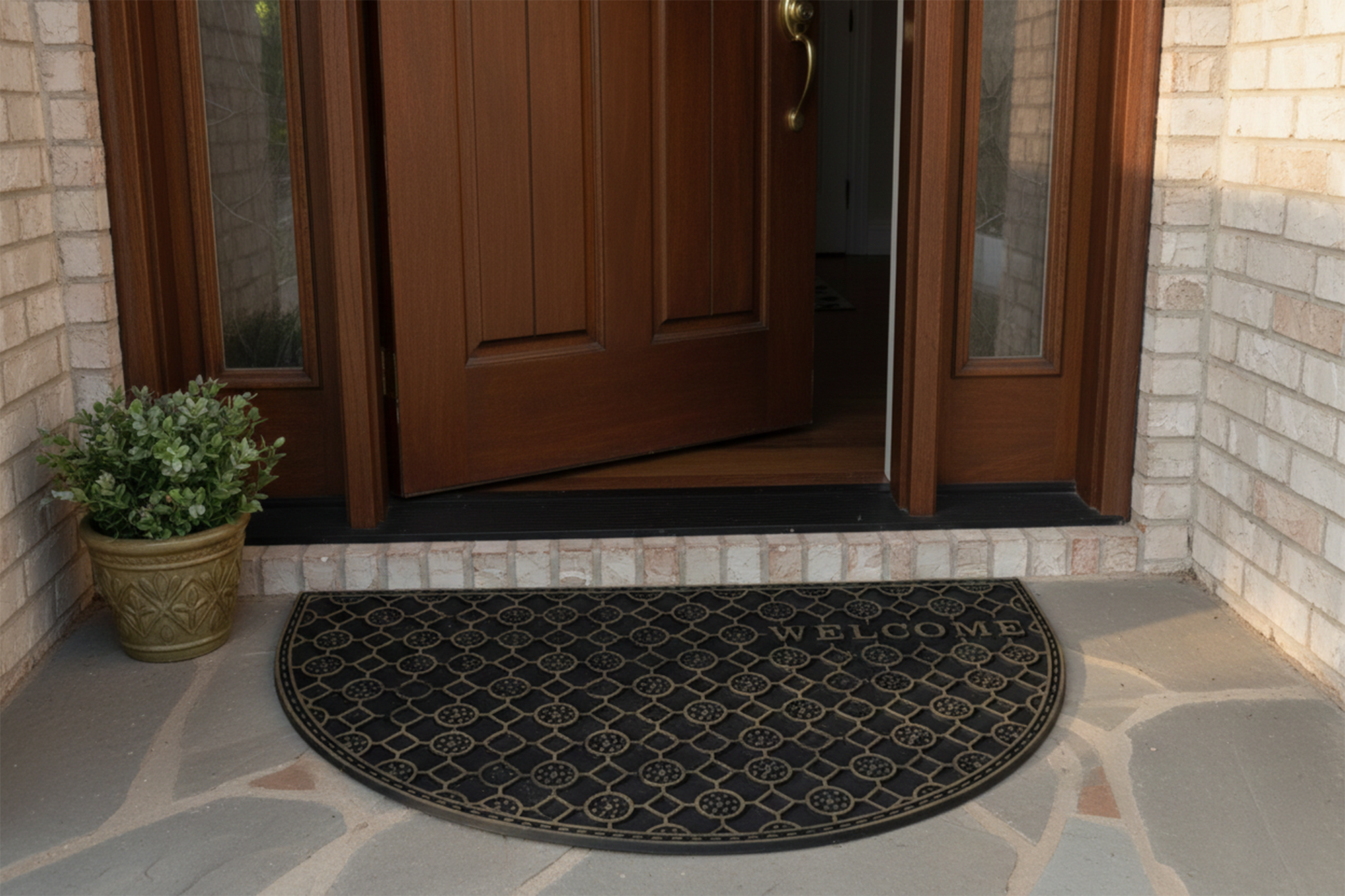 Outdoor PVC Door mat (Welcome B1 Gold Half moon)