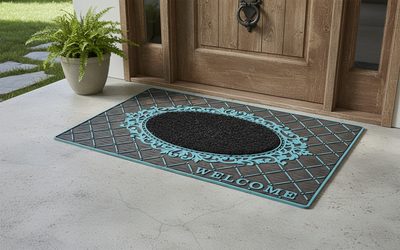 Outdoor PVC Door mat (Welcome D1 Turquoise)