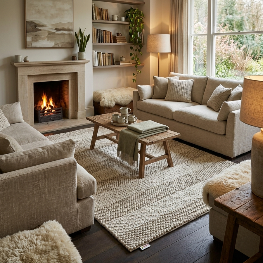 Ramona Vanilla (Wool Rug)