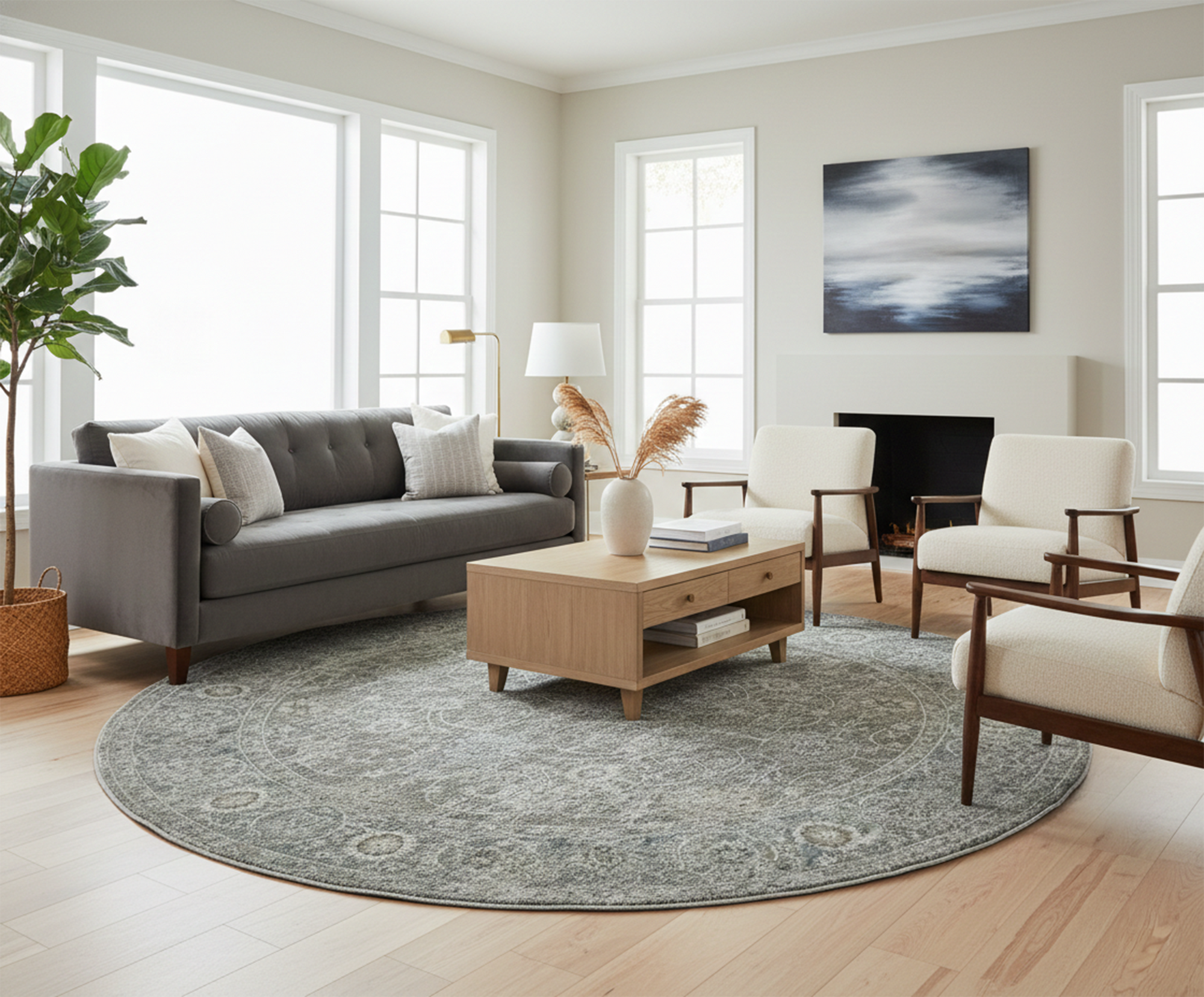 ROSALIE LB656B LIGHT GRAY (Round)