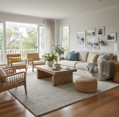 Shaggy rug in living room