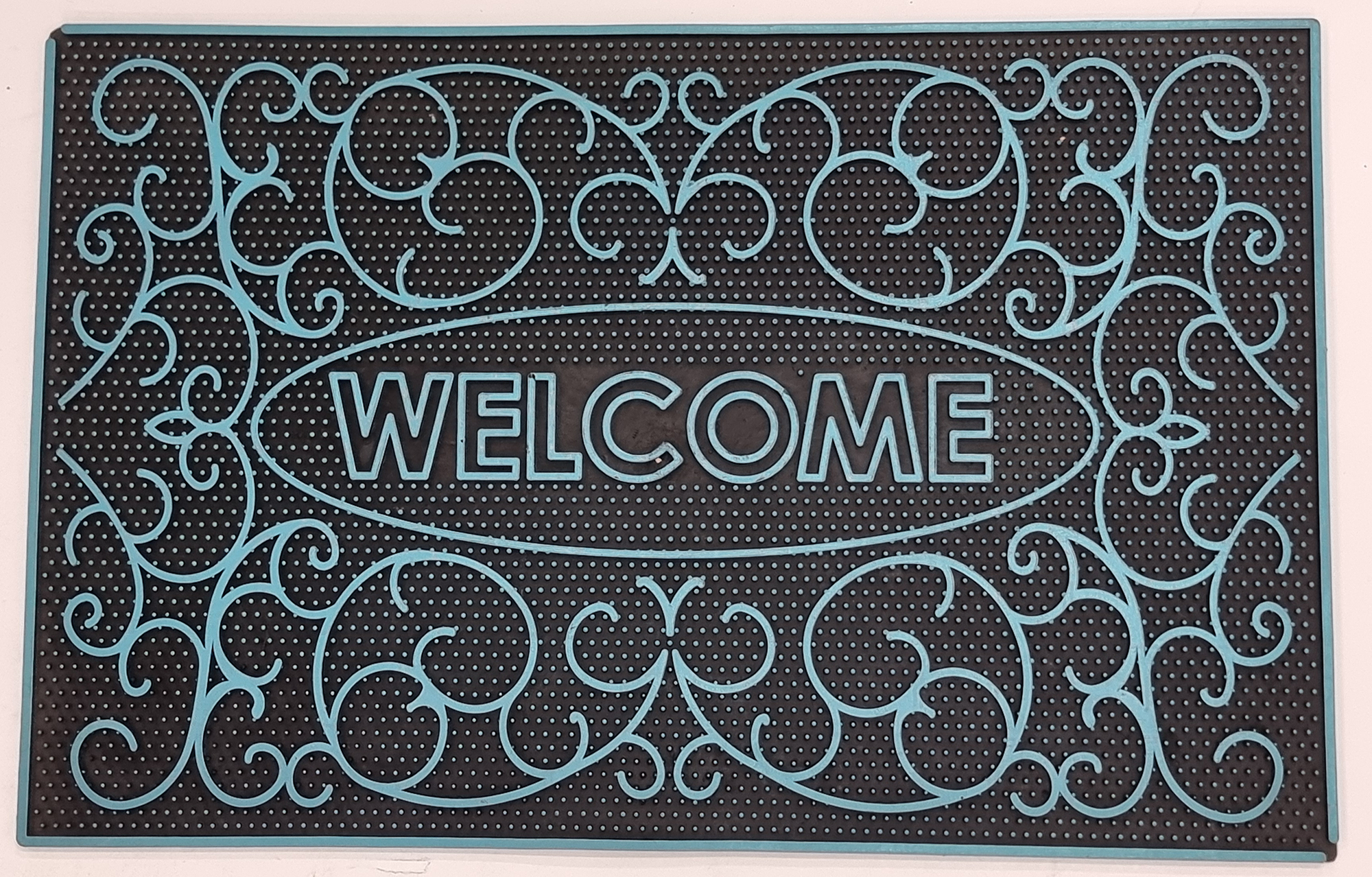 Outdoor PVC Door mat (Welcome A3 Turquoise)