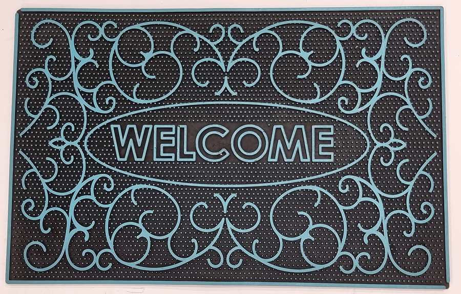 Outdoor PVC Door mat (Welcome A3 Turquoise)