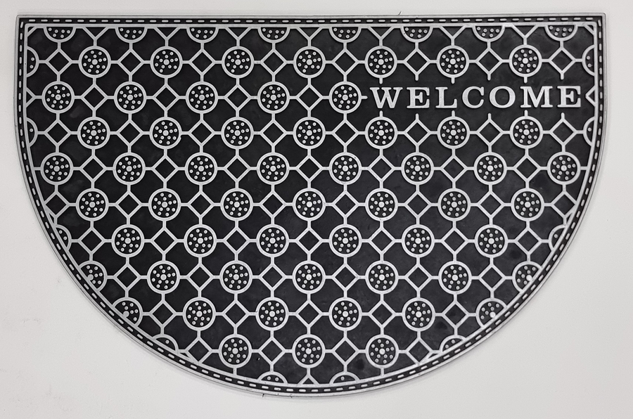 Outdoor PVC Door mat (Welcome B1 Silver Half moon)