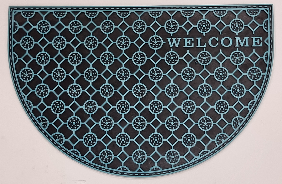 Outdoor PVC Door mat (Welcome B1 Turquoise Half moon)