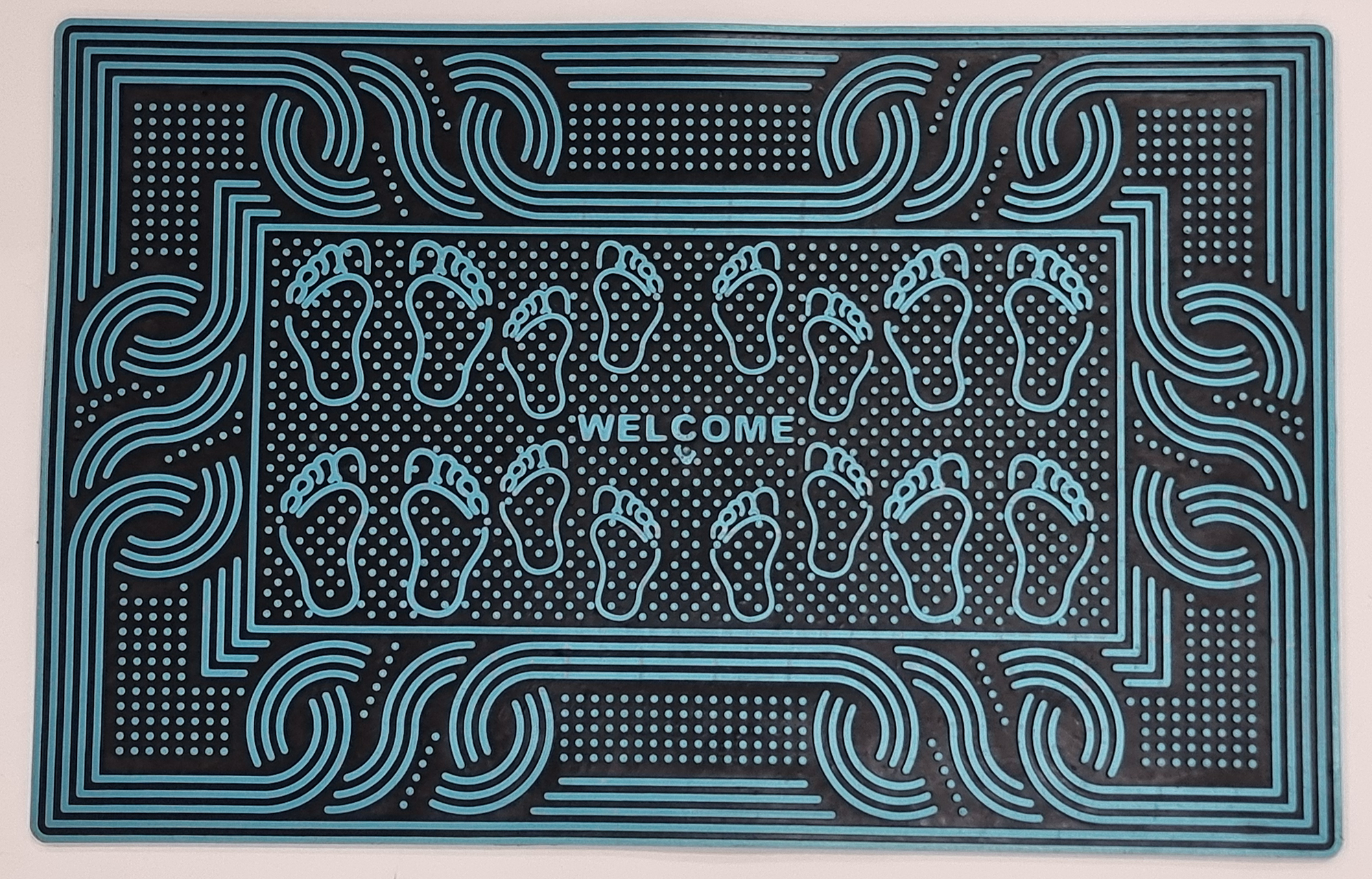 Outdoor PVC Door mat (Welcome Turquoise)