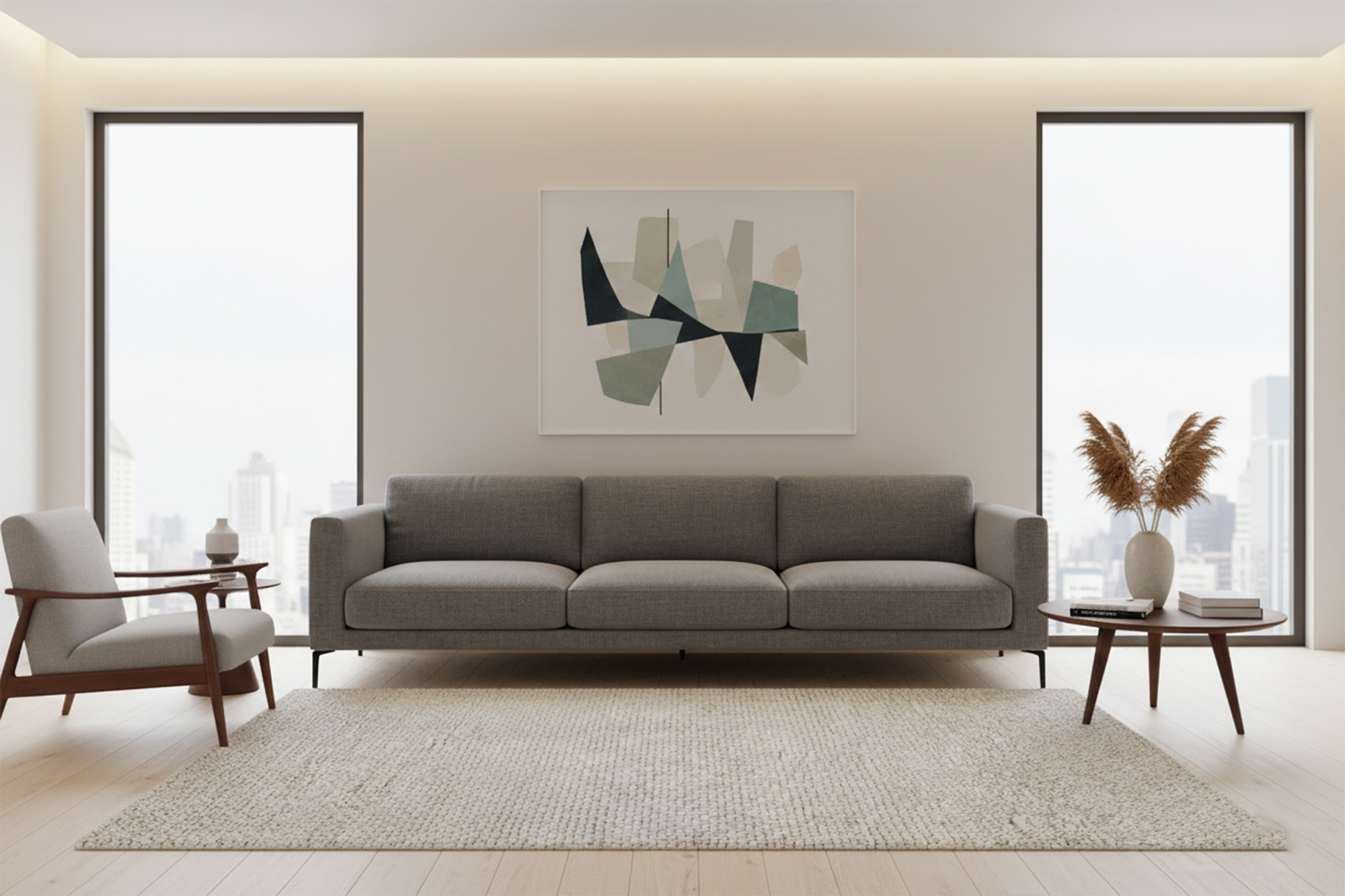 Fish eye -New Vanilla (Wool rug)