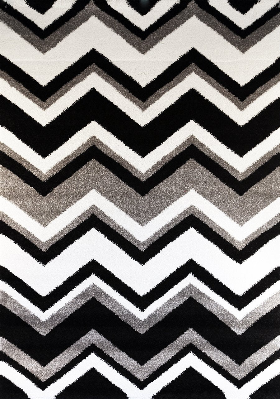 Valens Chevron Black and White Rug