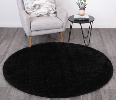 Fluffy Shaggy Round - Black
