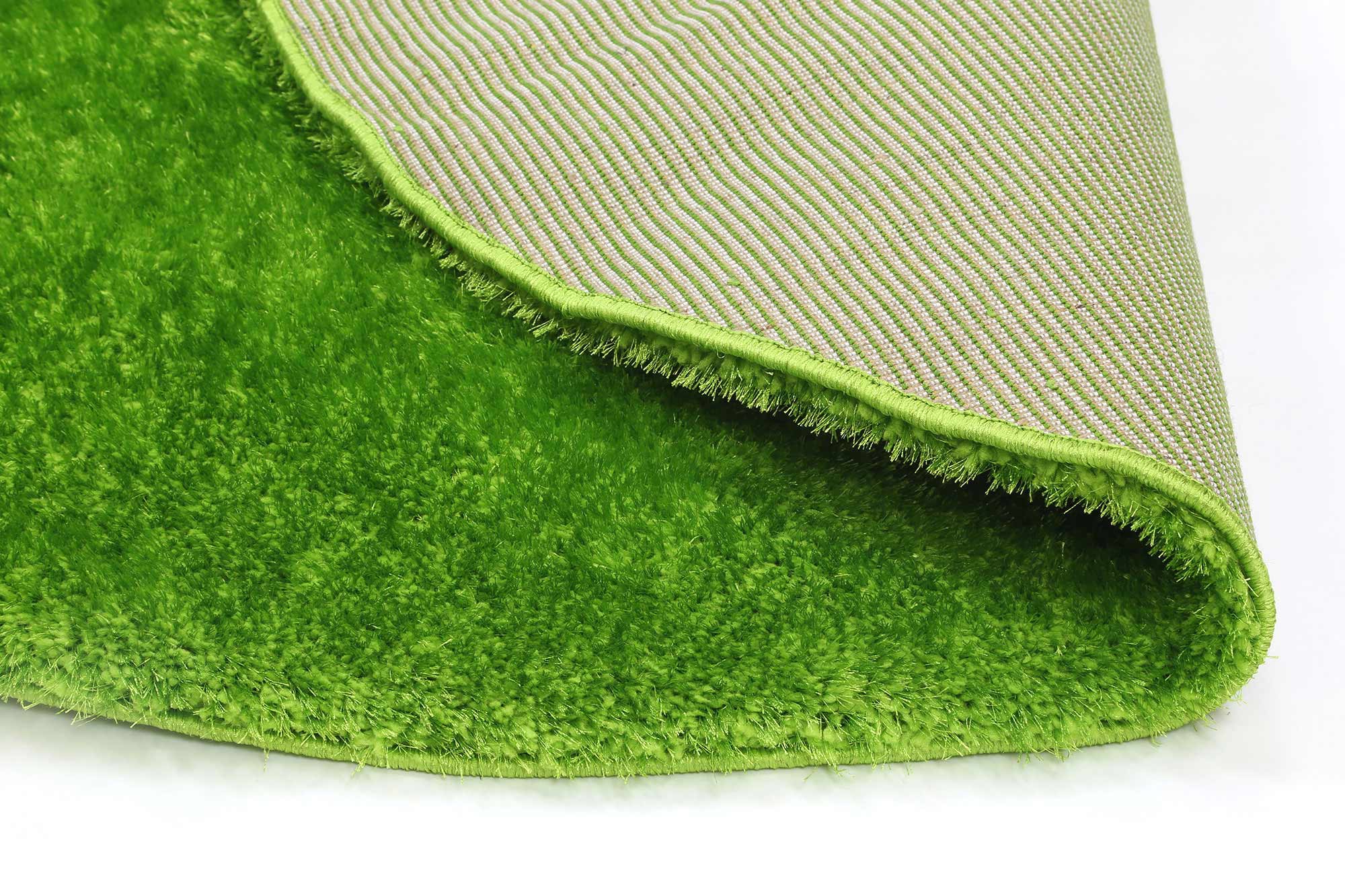 Fluffy Shaggy Round Rug Grass Green