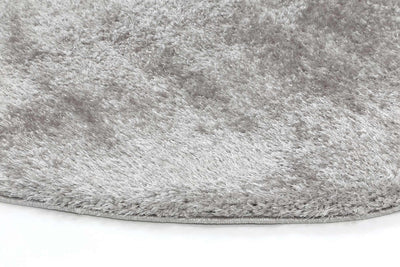 Fluffy Shaggy Round Rug Grey