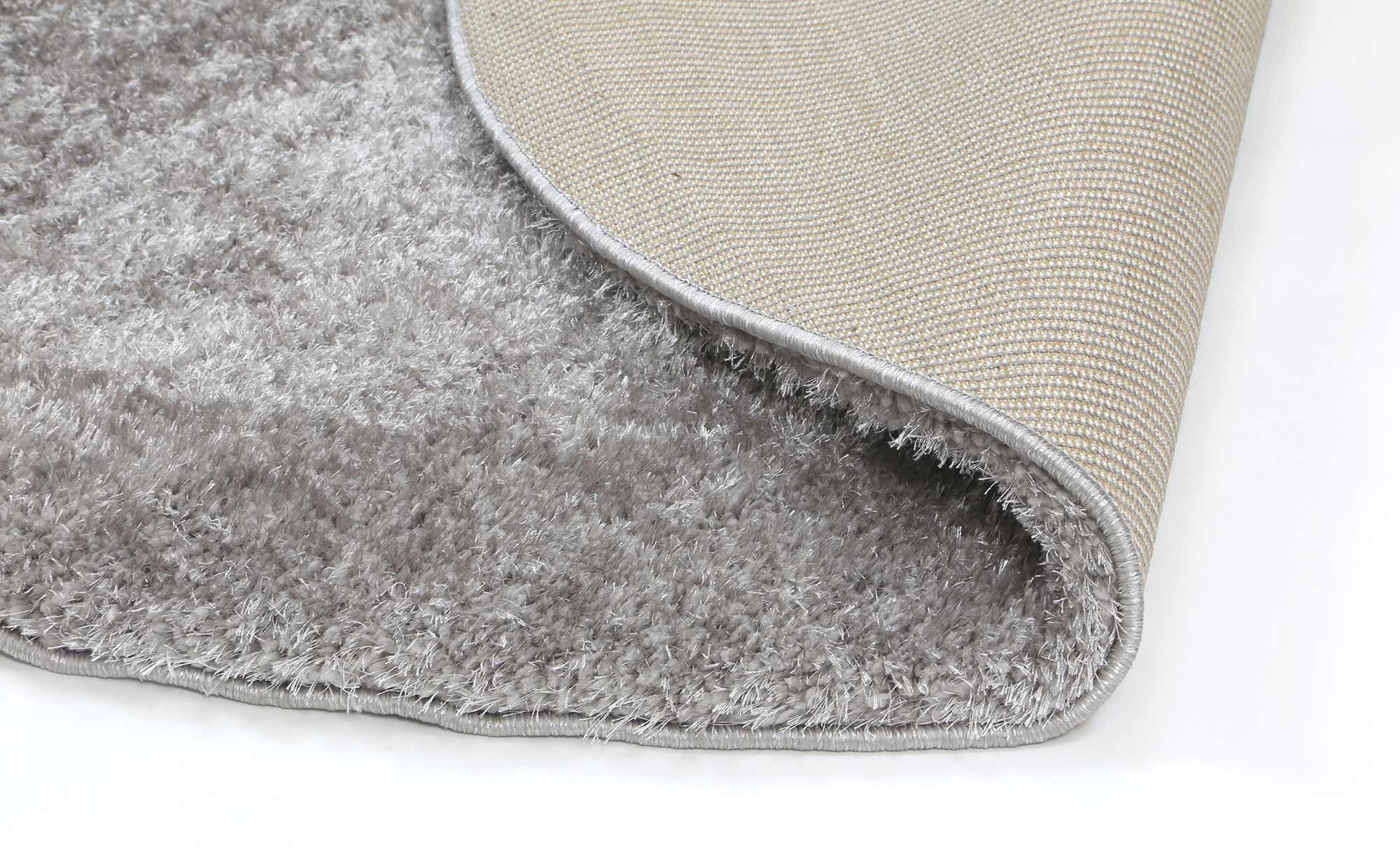 Fluffy Shaggy Round Rug Grey