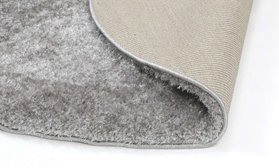 Fluffy Shaggy Round Rug Grey
