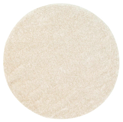 Fluffy Shaggy Round Rug Ivory