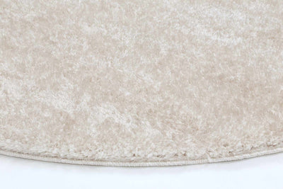 Fluffy Shaggy Round Rug Ivory