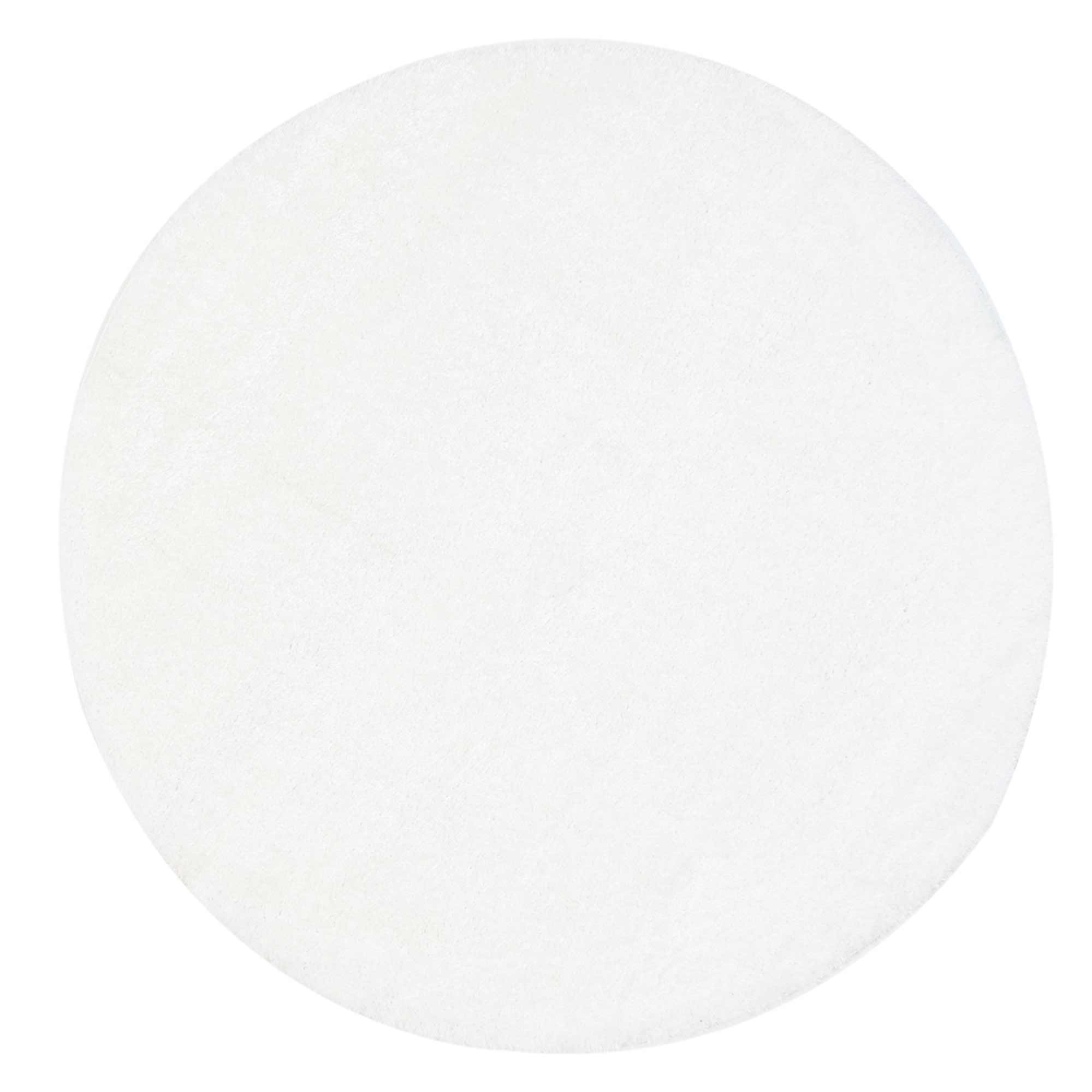 Fluffy Shaggy Round Rug White