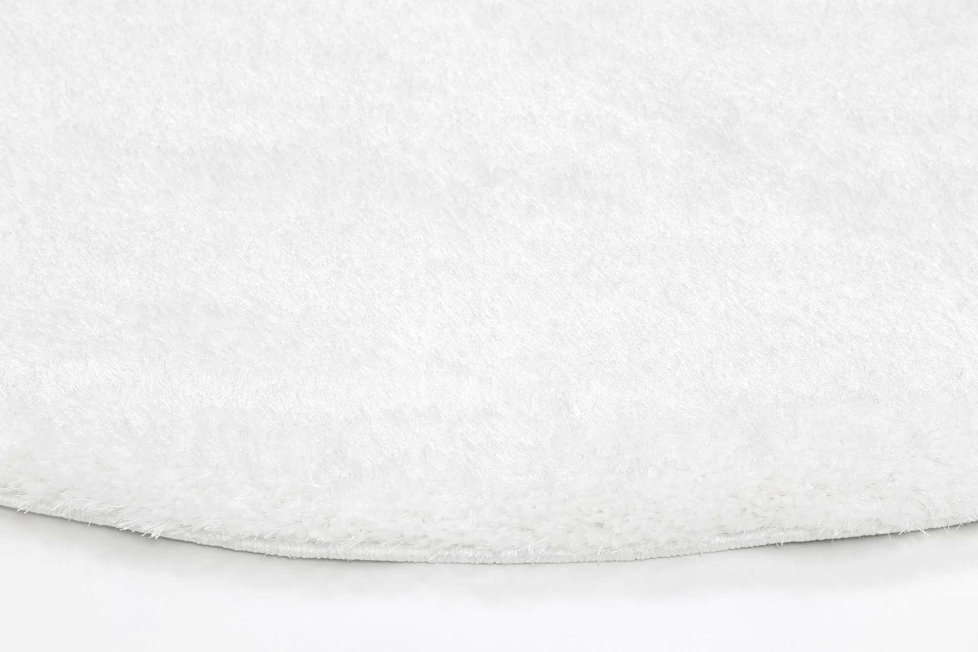 Fluffy Shaggy Round Rug White