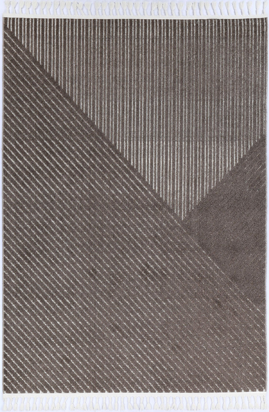 Ares  11 Cream Brown Geometric Striped