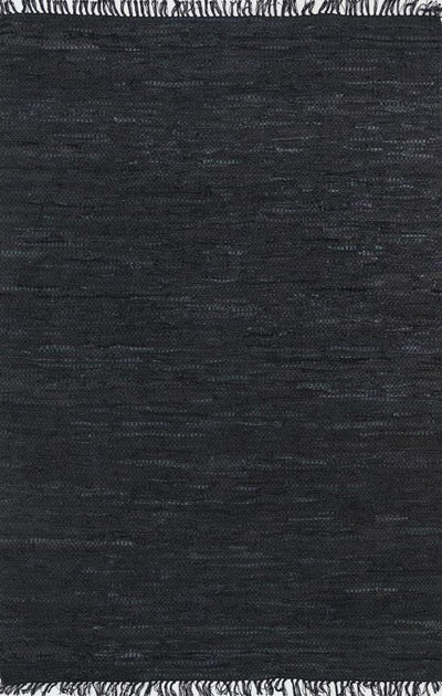 Leather Rug Black