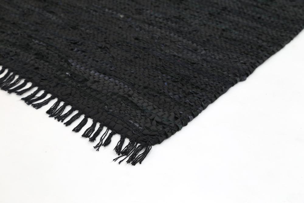 Leather Rug Black