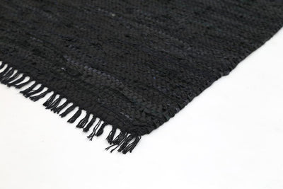 Leather Rug Black