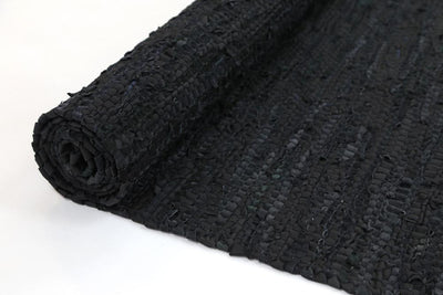 Leather Rug Black