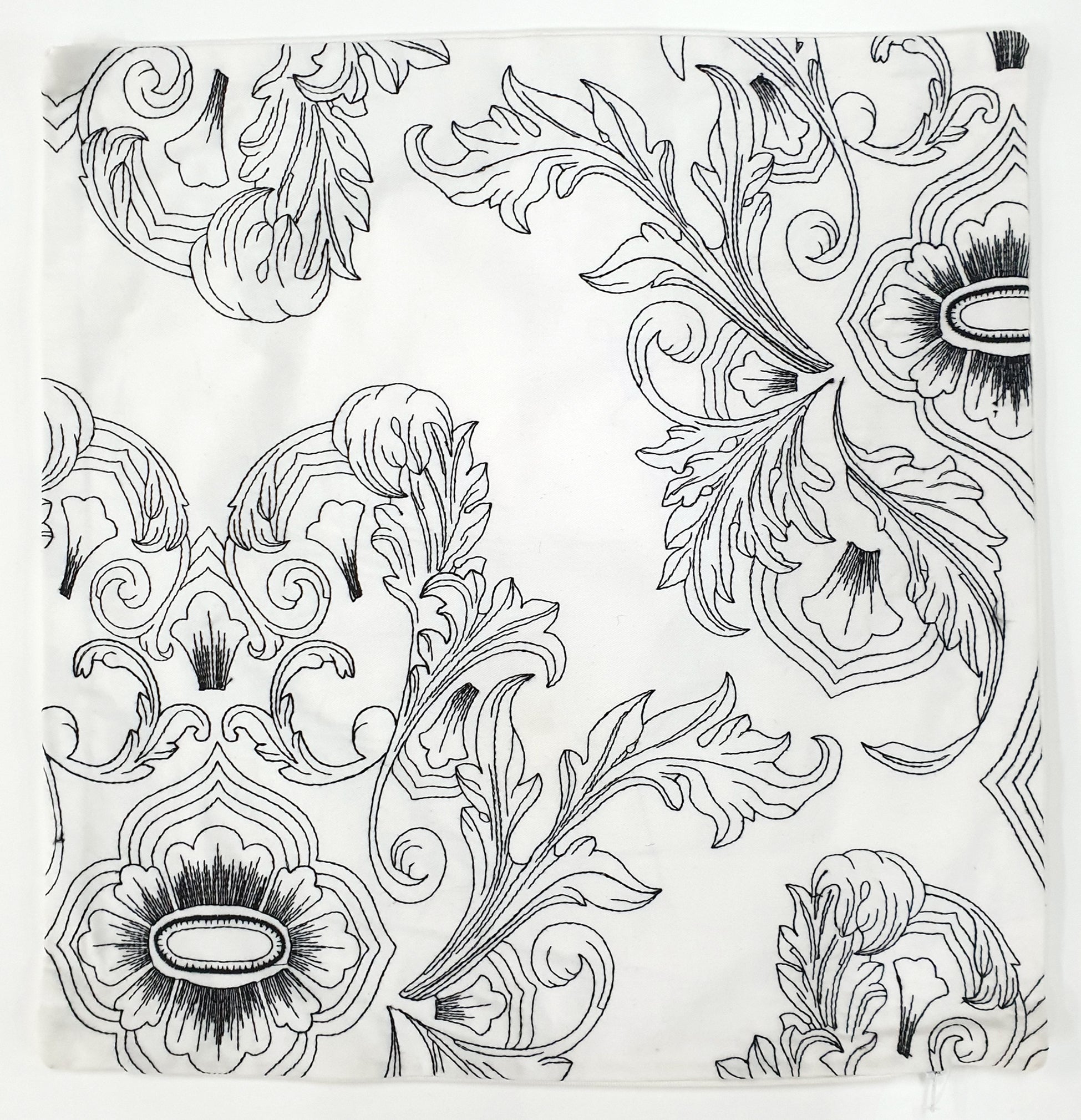 Embroidered Cushion Covers 45x45 cm CU09 WHITE
