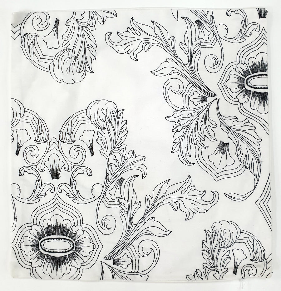 Embroidered Cushion Covers 45x45 cm CU09 WHITE