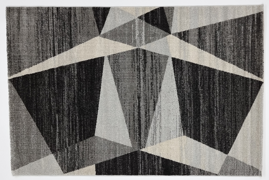 Geometric Black Grey Rug