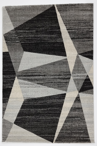 Geometric Black Grey Rug