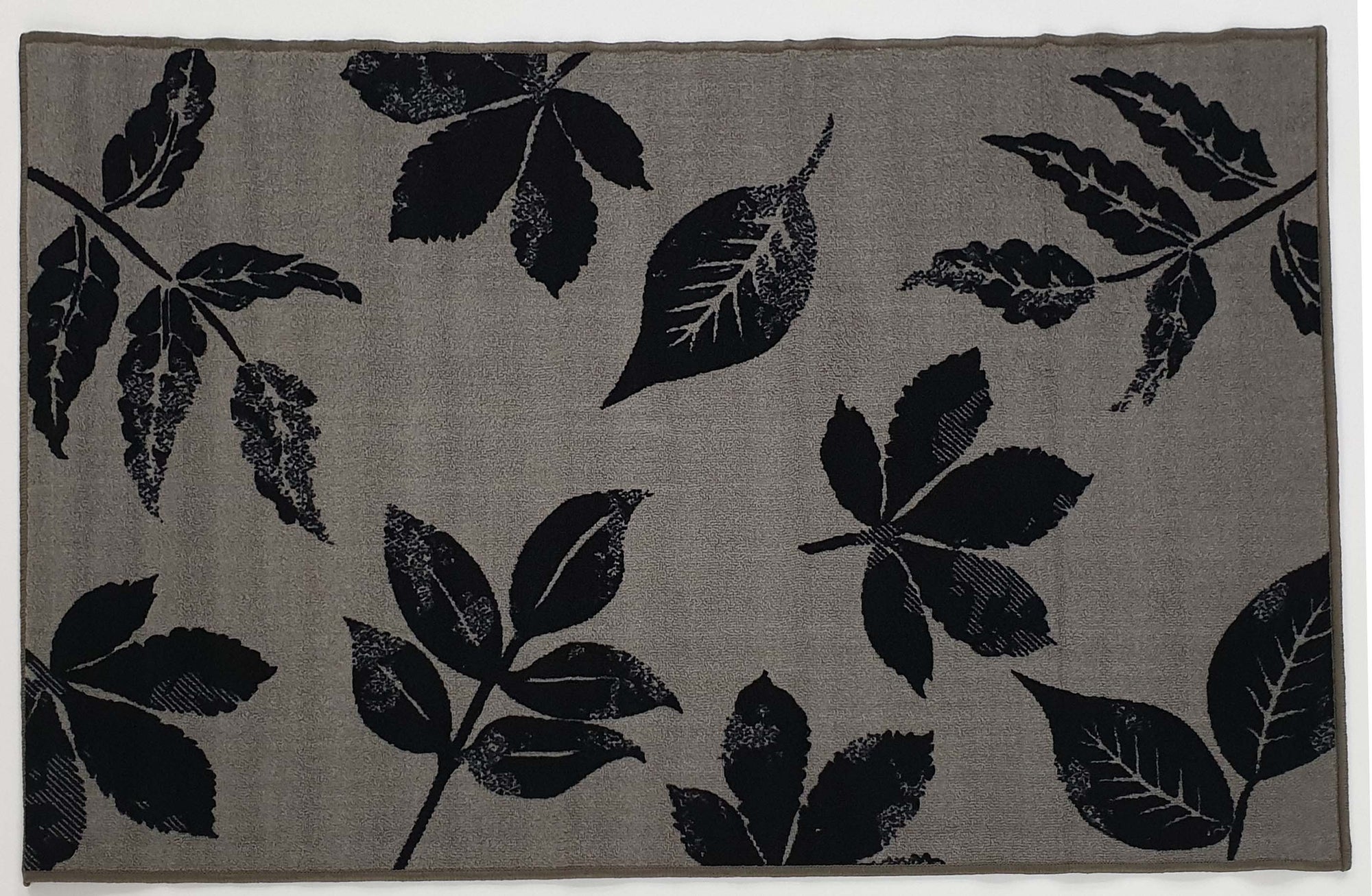 Leaves Grey - Rubber backing