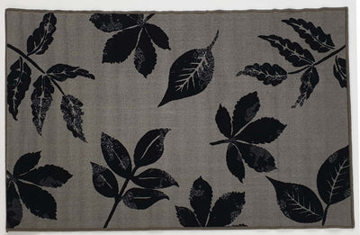 Leaves Grey - Rubber backing