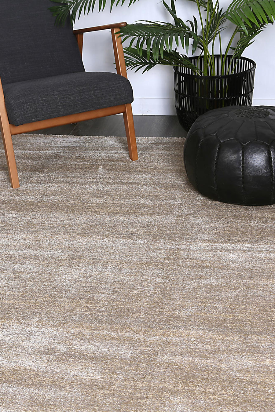 Plain rug Beige