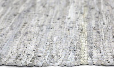 Leather Rug White