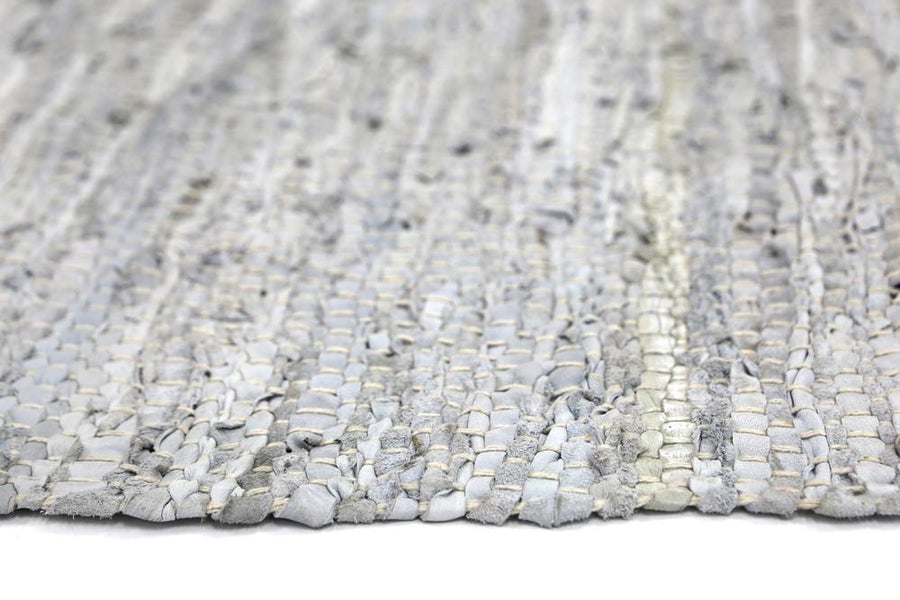 Leather Rug White